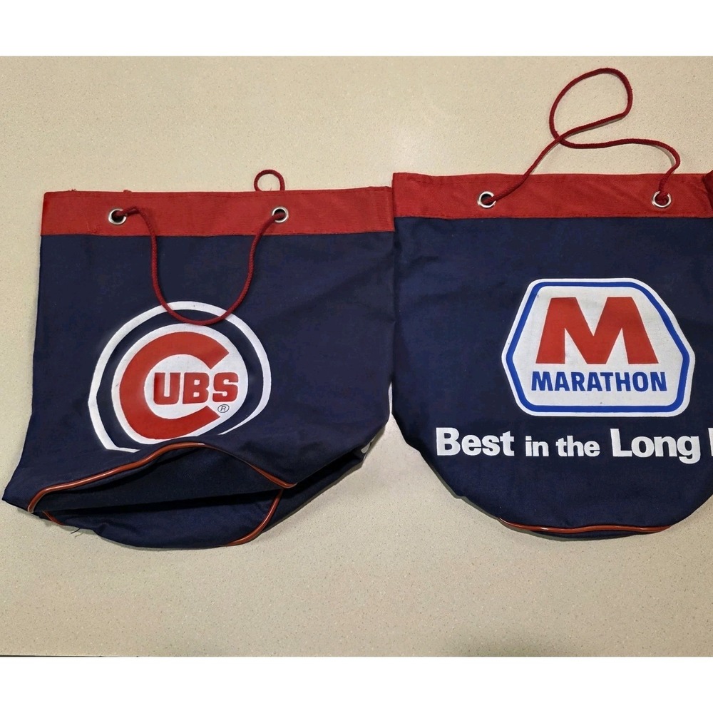 Chicago Cubs Drawstring Tote Bags Set Of 2 Wrigley Field 1990s MLB Marathon